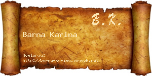 Barna Karina névjegykártya