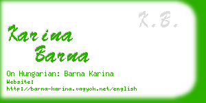 karina barna business card